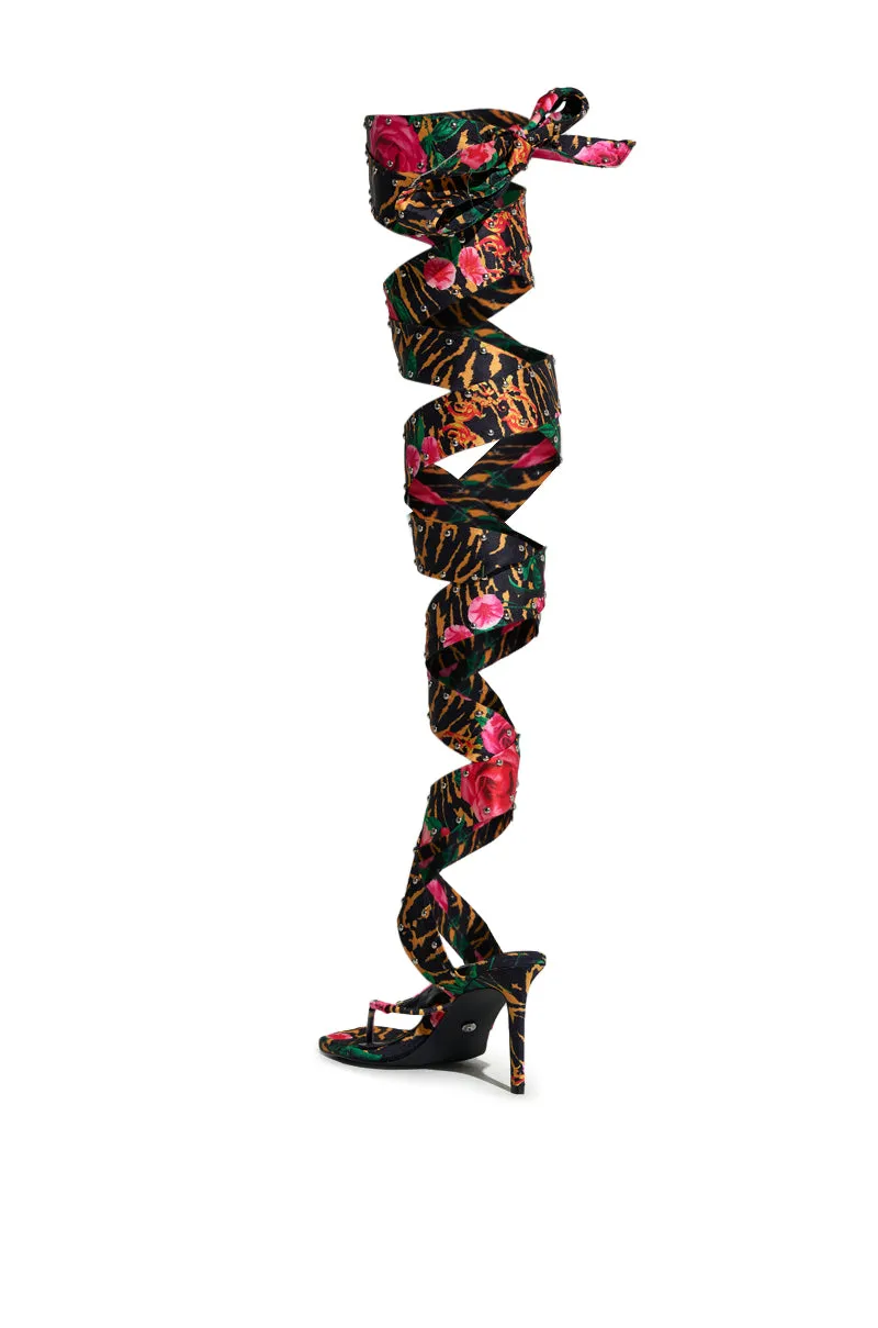 AZALEA WANG HOWLITE TIGER STUDDED STRAPPED SANDAL sold by AKIRA product image thumbnail 4