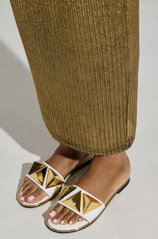 AKIRA BENNO WHITE SLIP ON SANDAL sold by AKIRA