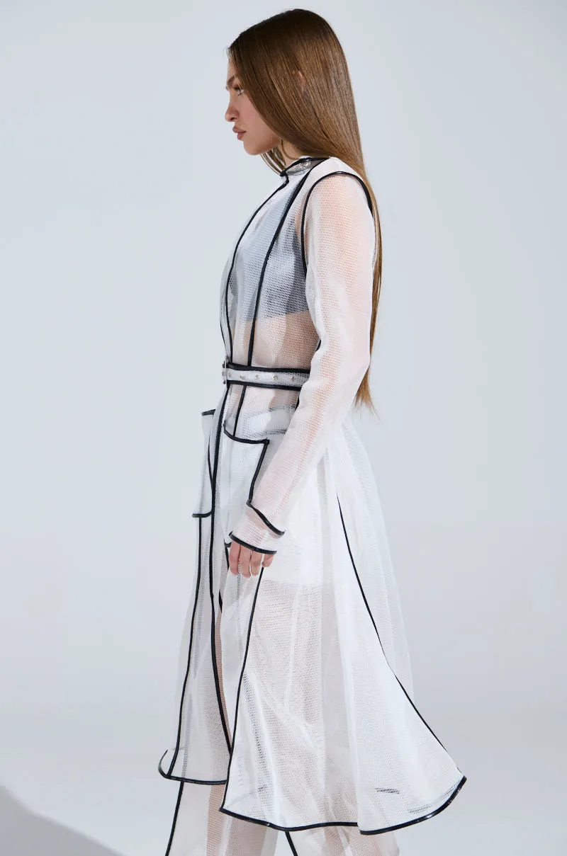 ONE TO WATCH MESH TRENCH IN WHITE sold by AKIRA product image thumbnail 2