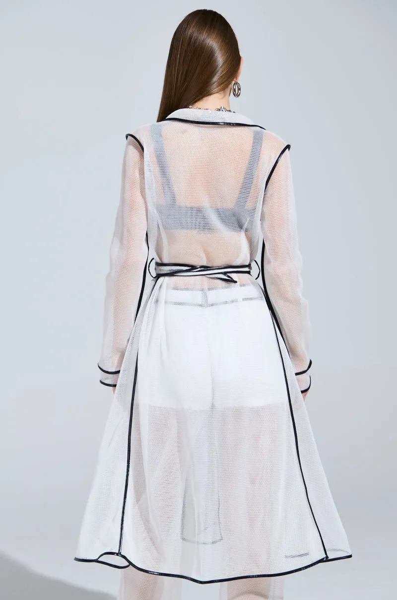 ONE TO WATCH MESH TRENCH IN WHITE sold by AKIRA product image thumbnail 3