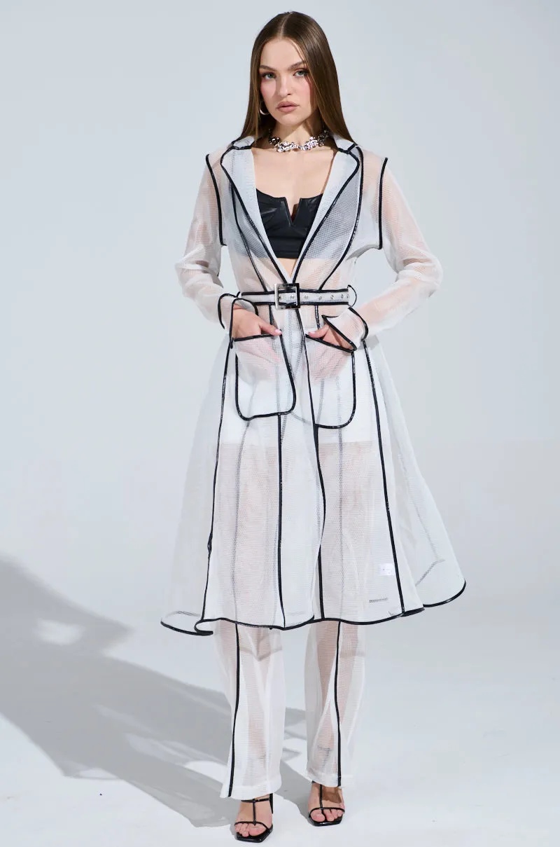 ONE TO WATCH MESH TRENCH IN WHITE sold by AKIRA product image thumbnail 5