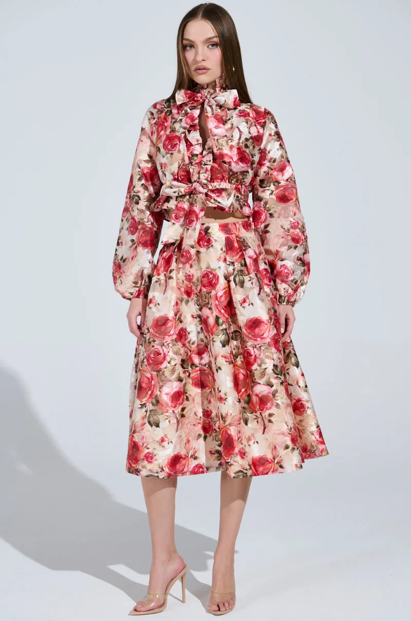 DANCE WITH ME FLORAL TIE FRONT BLOUSE sold by AKIRA product image thumbnail 5