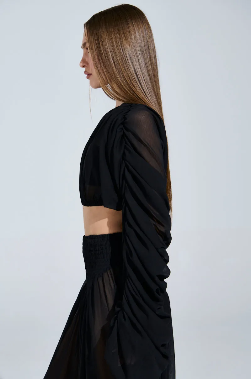 LAURA RUCHED CROPPED BLOUSE sold by AKIRA product image thumbnail 4