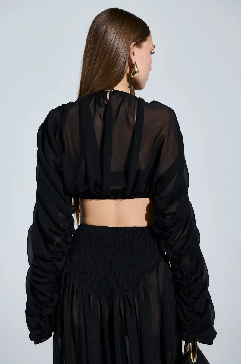 LAURA RUCHED CROPPED BLOUSE sold by AKIRA product image thumbnail 5