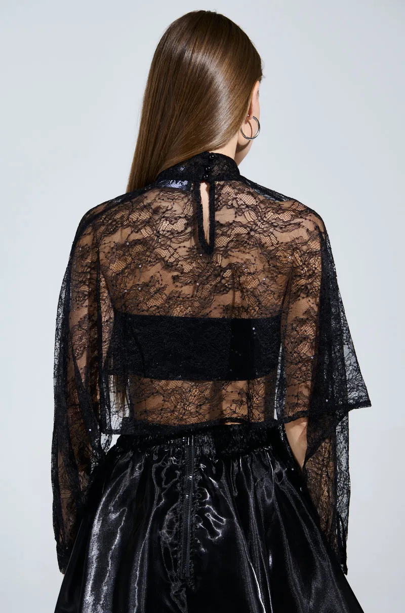 THE PERFECT LONG SLEEVE LACE BLOUSE sold by AKIRA product image thumbnail 4