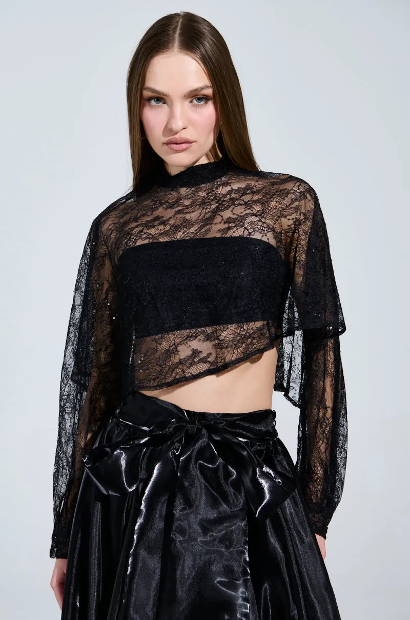 THE PERFECT LONG SLEEVE LACE BLOUSE sold by AKIRA