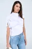 EXQUISITE ASYMMETRICAL SATIN BLOUSE TOP sold by AKIRA