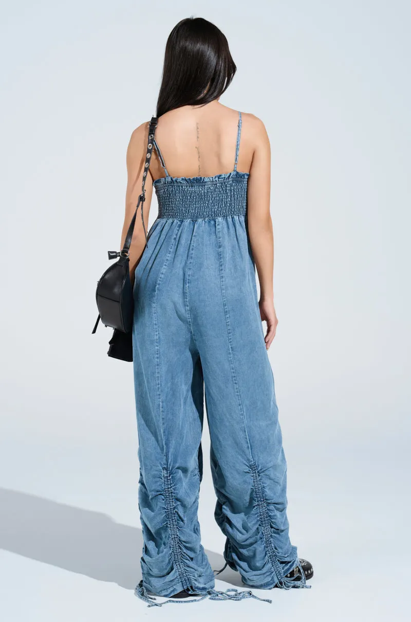 JUMPIN AROUND DENIM JUMPSUIT sold by AKIRA product image thumbnail 5