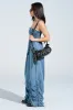 JUMPIN AROUND DENIM JUMPSUIT sold by AKIRA