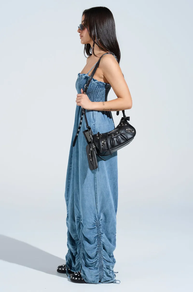 JUMPIN AROUND DENIM JUMPSUIT sold by AKIRA product image thumbnail 4