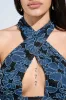 JUSTINA DENIM CUTOUT JUMPSUIT sold by AKIRA
