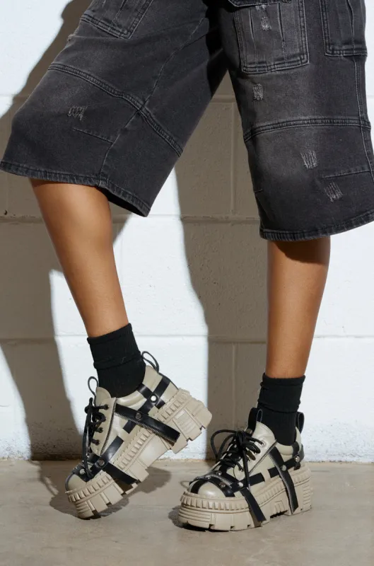 AZALEA WANG BEAGLE KHAKI FLAT SNEAKER sold by AKIRA