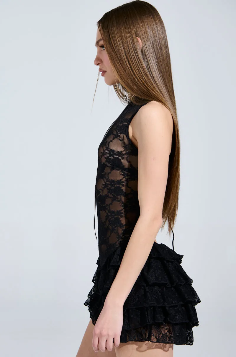 I'M OUTSIDE BACKLESS LACE MINI DRESS sold by AKIRA product image thumbnail 2