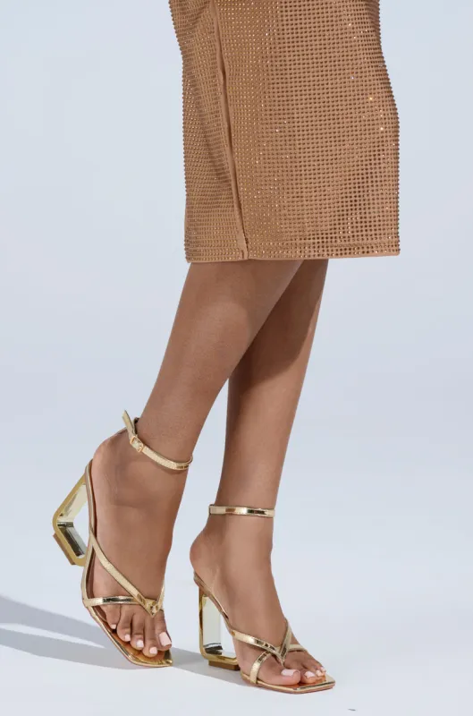 AKIRA BRANWEN GOLD WEDGE SANDAL sold by AKIRA