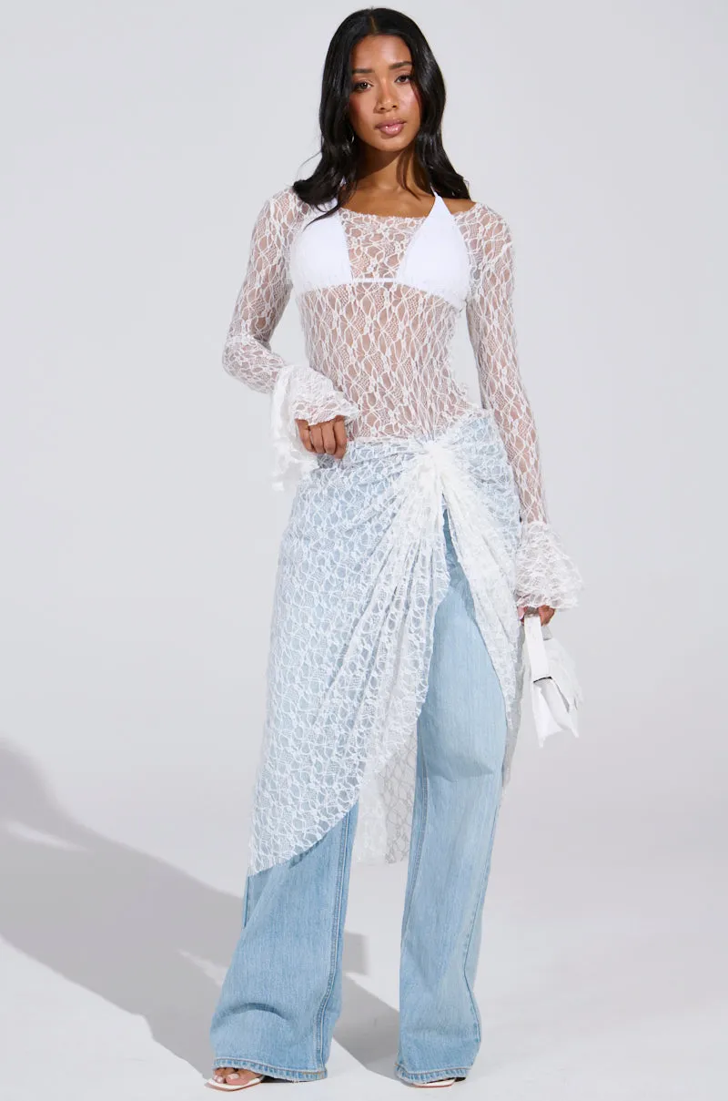 LILY LACE BLOUSE IN WHITE sold by AKIRA product image thumbnail 3