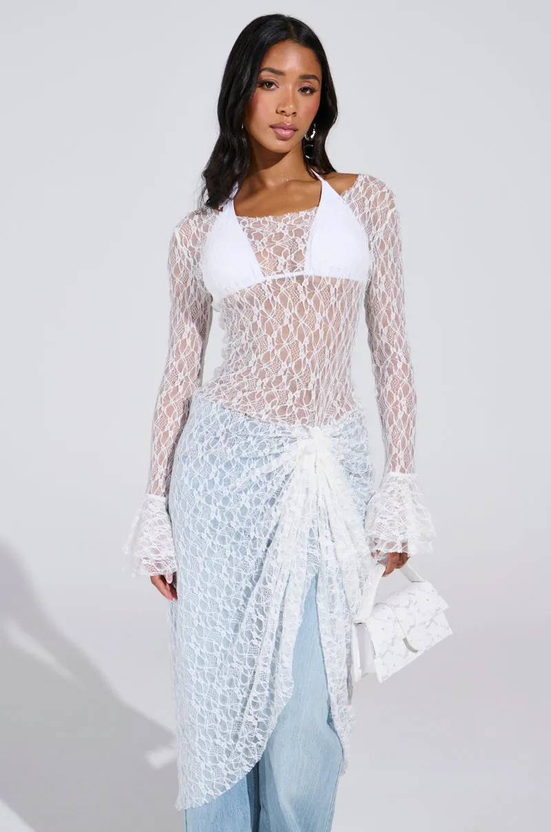 LILY LACE BLOUSE IN WHITE sold by AKIRA product image thumbnail 4