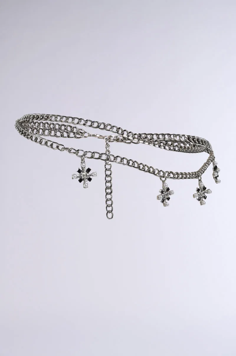 DON'T CROSS ME BELT IN SILVER sold by AKIRA product image thumbnail 4