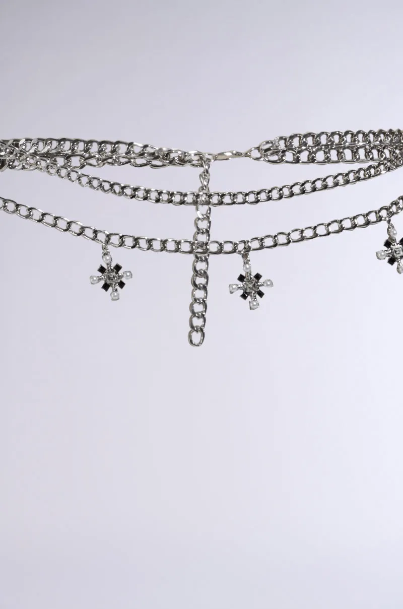 DON'T CROSS ME BELT IN SILVER sold by AKIRA product image thumbnail 5