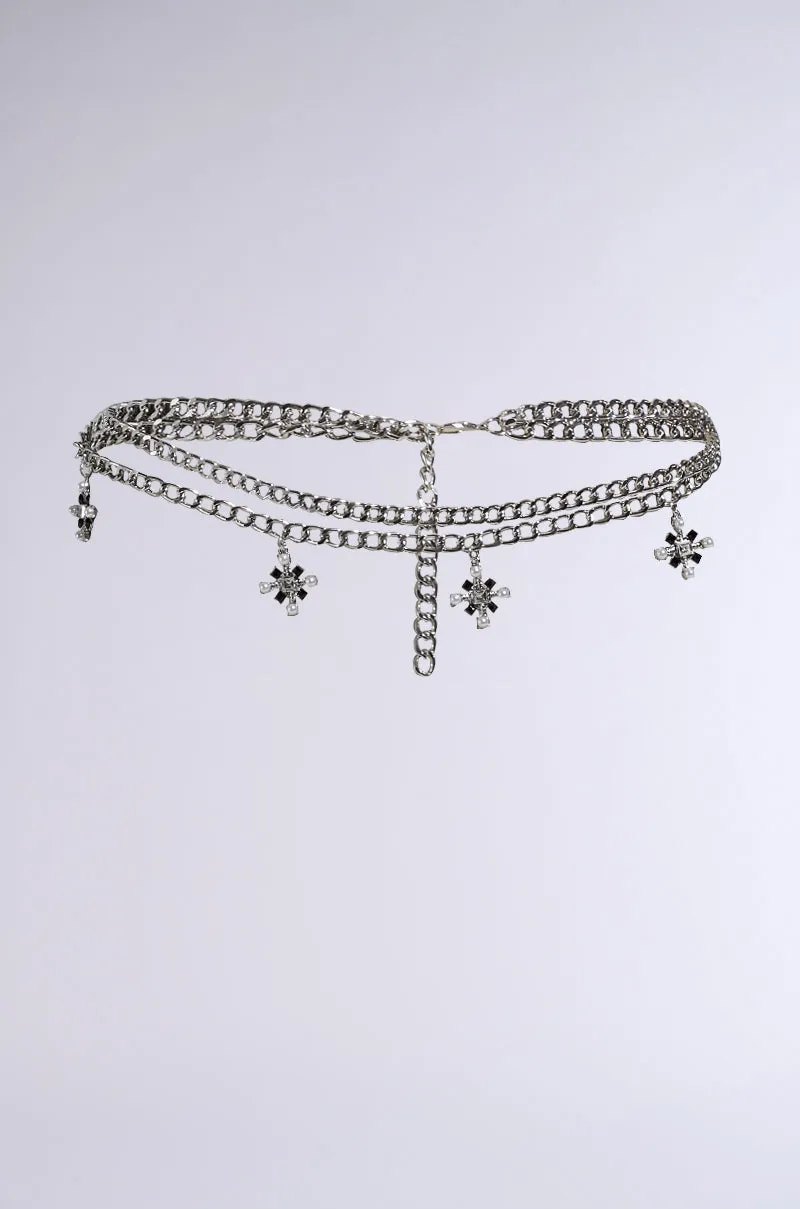 DON'T CROSS ME BELT IN SILVER sold by AKIRA product image thumbnail 3