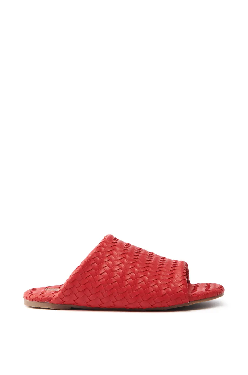 AKIRA GAIA RED BRAIDED FLAT SLIP ON SANDAL sold by AKIRA product image thumbnail 3