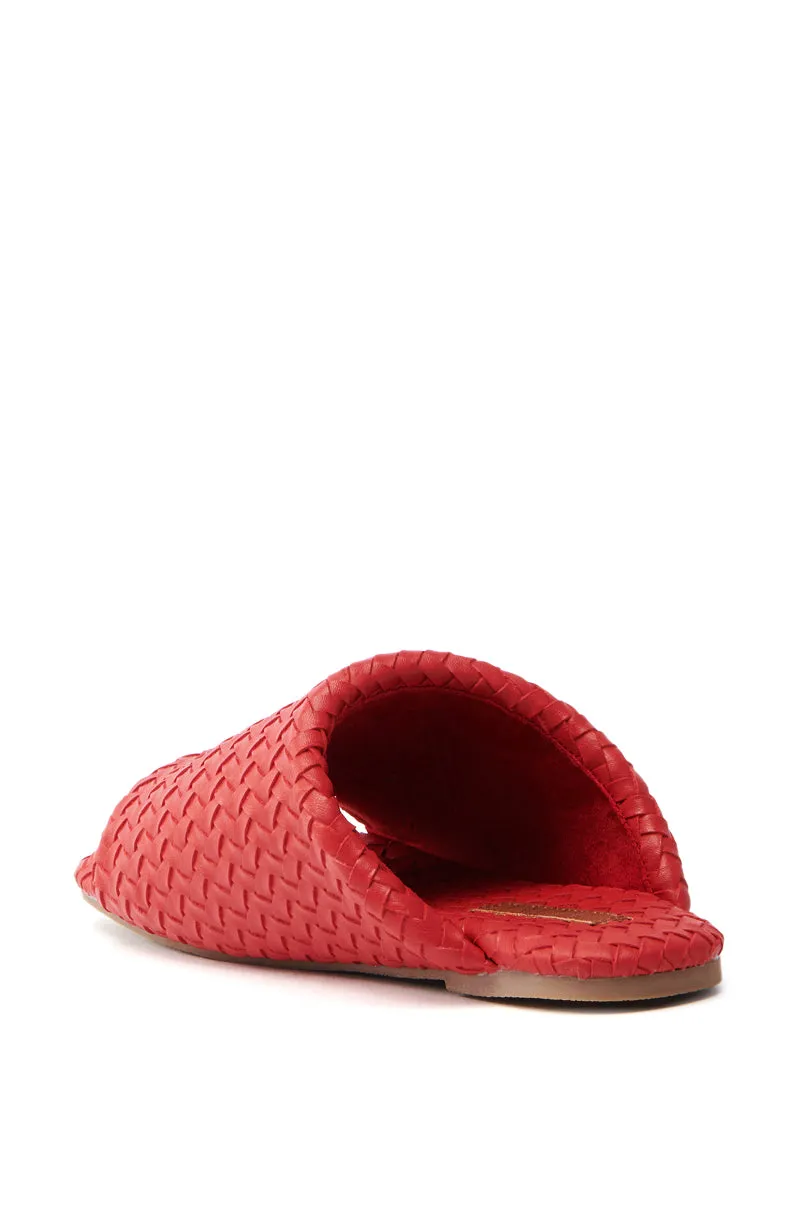 AKIRA GAIA RED BRAIDED FLAT SLIP ON SANDAL sold by AKIRA product image thumbnail 5