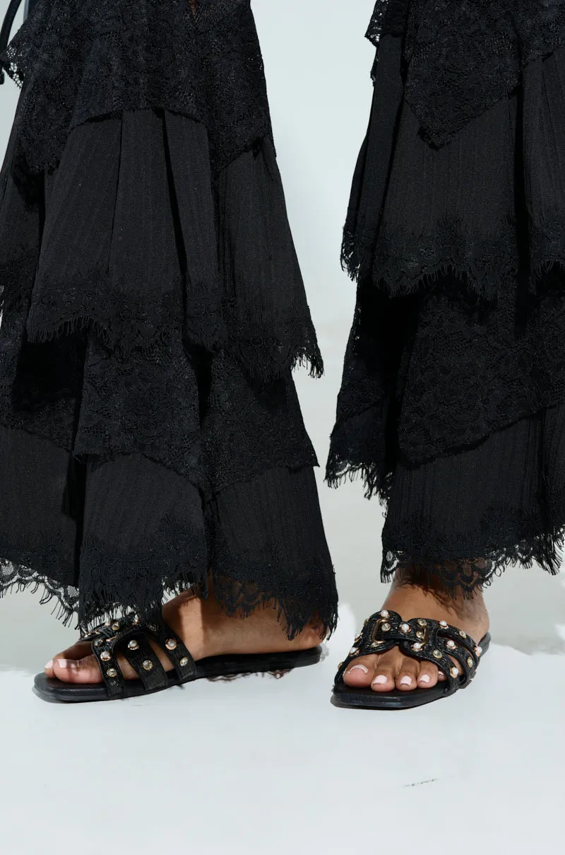 LISA BLACK EMBELLISHED SLIP ON SANDAL sold by AKIRA product image thumbnail 2