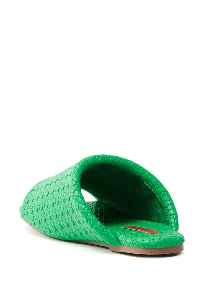 AKIRA GAIA GREEN BRAIDED FLAT SLIP ON SANDAL sold by AKIRA product image thumbnail 5
