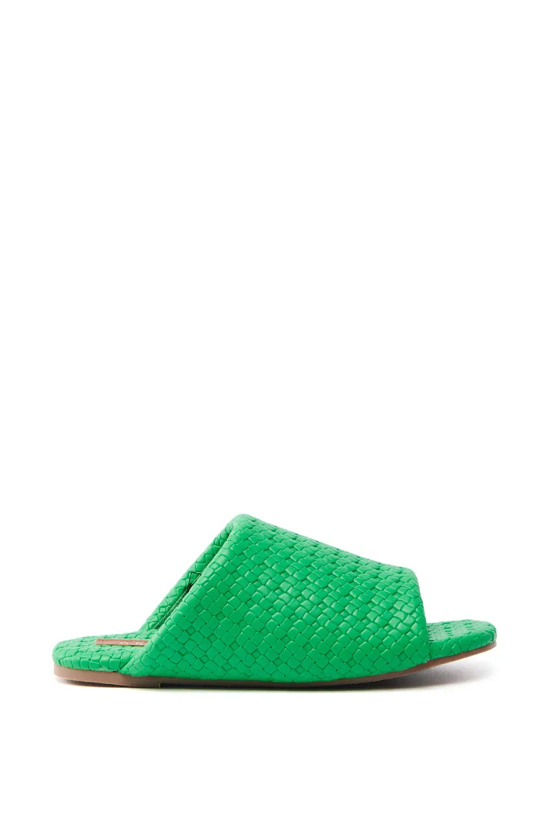 AKIRA GAIA GREEN BRAIDED FLAT SLIP ON SANDAL sold by AKIRA product image thumbnail 3