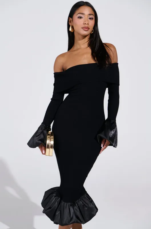 BACK IN A MINUTE KNIT MIDI DRESS sold by AKIRA