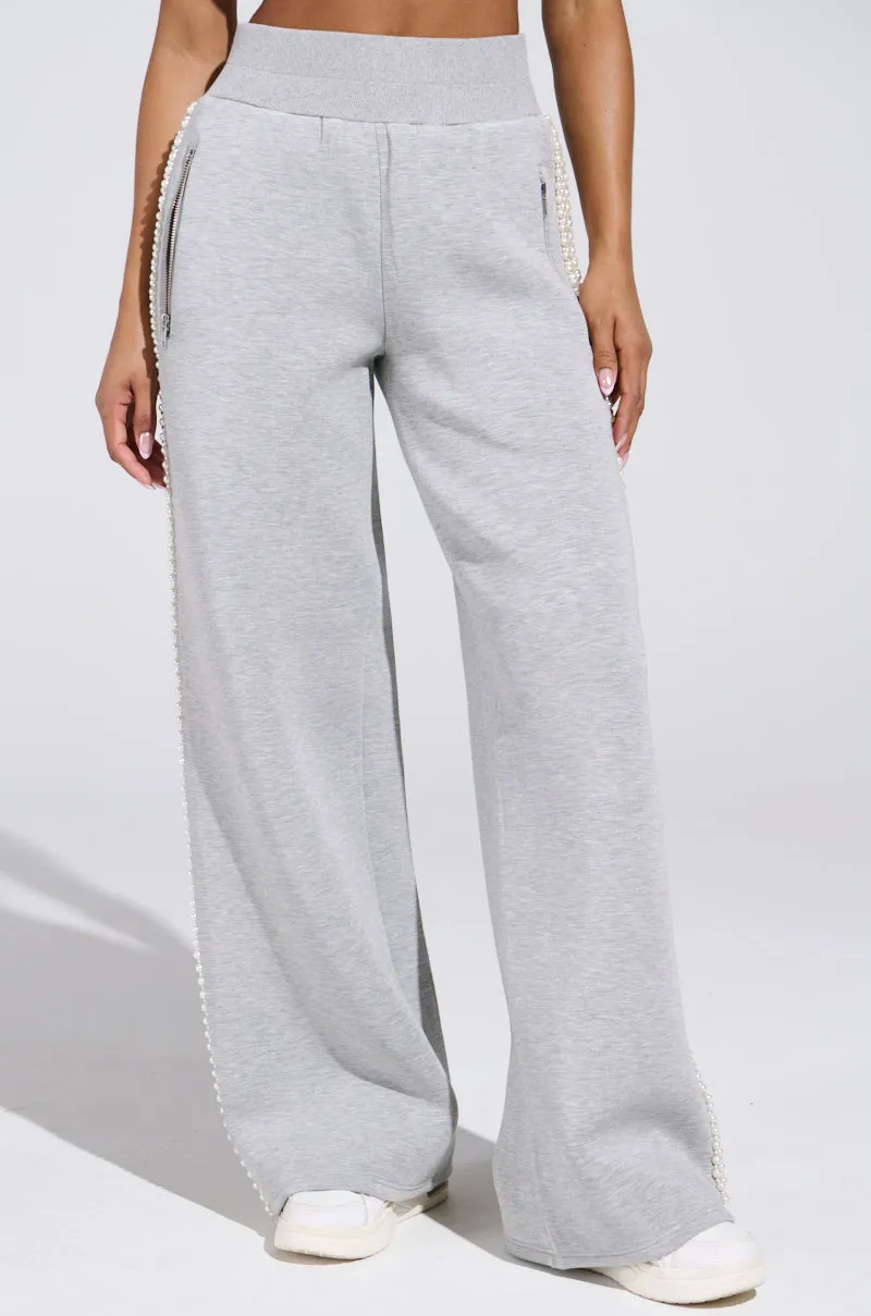 PEARL GIRL WIDE LEG JOGGER IN GREY sold by AKIRA product image thumbnail 2