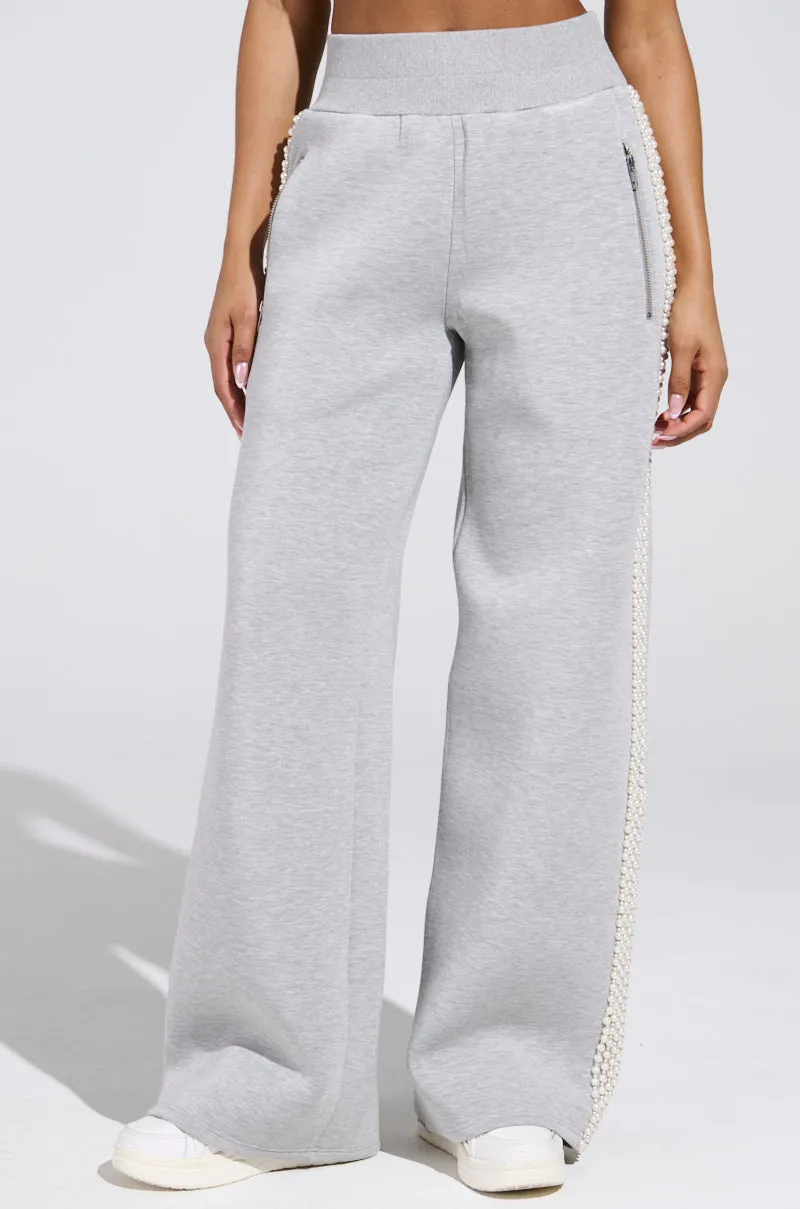 PEARL GIRL WIDE LEG JOGGER IN GREY sold by AKIRA product image thumbnail 3