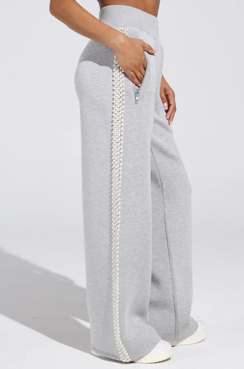 PEARL GIRL WIDE LEG JOGGER IN GREY sold by AKIRA product image thumbnail 4