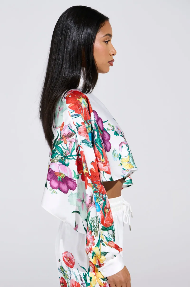 FULL BLOOM SATIN MOCK NECK BLOUSE IN WHITE sold by AKIRA product image thumbnail 4