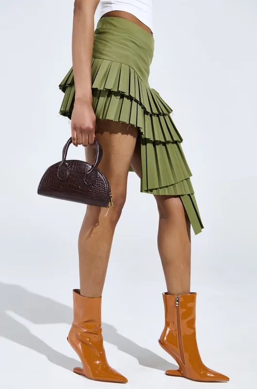 AZALEA WANG GLACIELLE PATENT NUDE WEDGE BOOTIE sold by AKIRA
