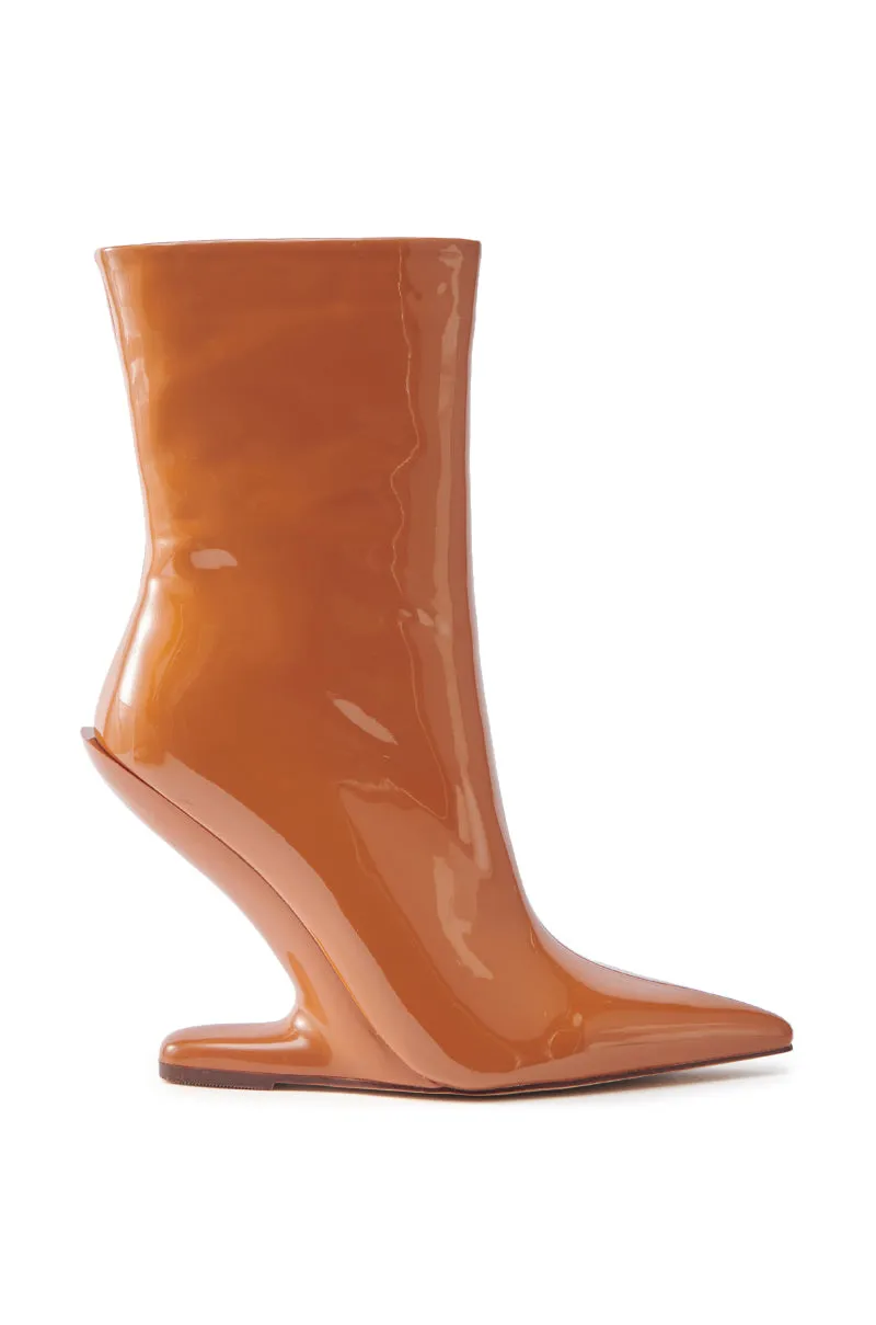 AZALEA WANG GLACIELLE PATENT NUDE WEDGE BOOTIE sold by AKIRA product image thumbnail 3