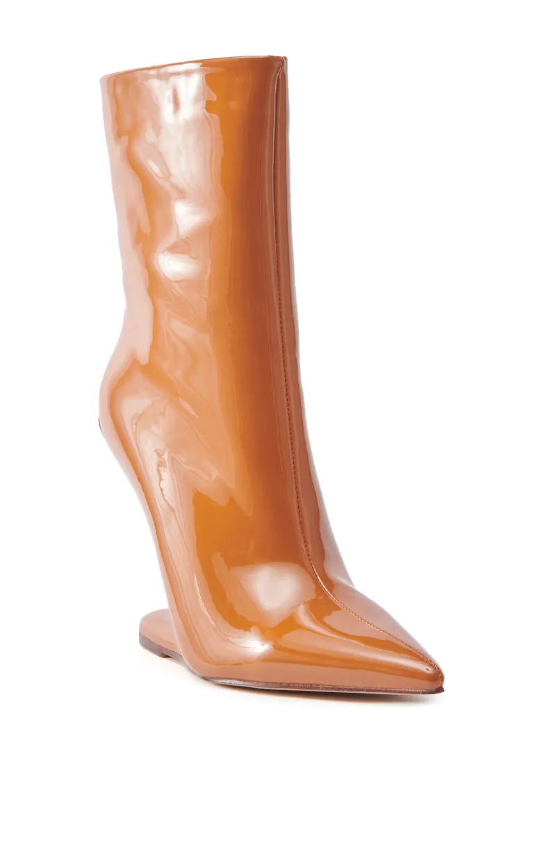 AZALEA WANG GLACIELLE PATENT NUDE WEDGE BOOTIE sold by AKIRA product image thumbnail 4