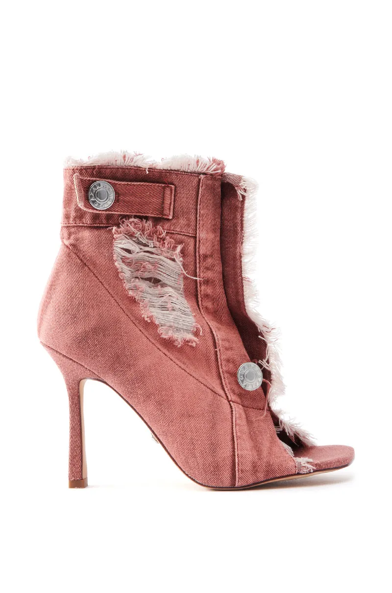AZALEA WANG TANDY RED STILETTO OPEN TOE BOOTIE sold by AKIRA product image thumbnail 4