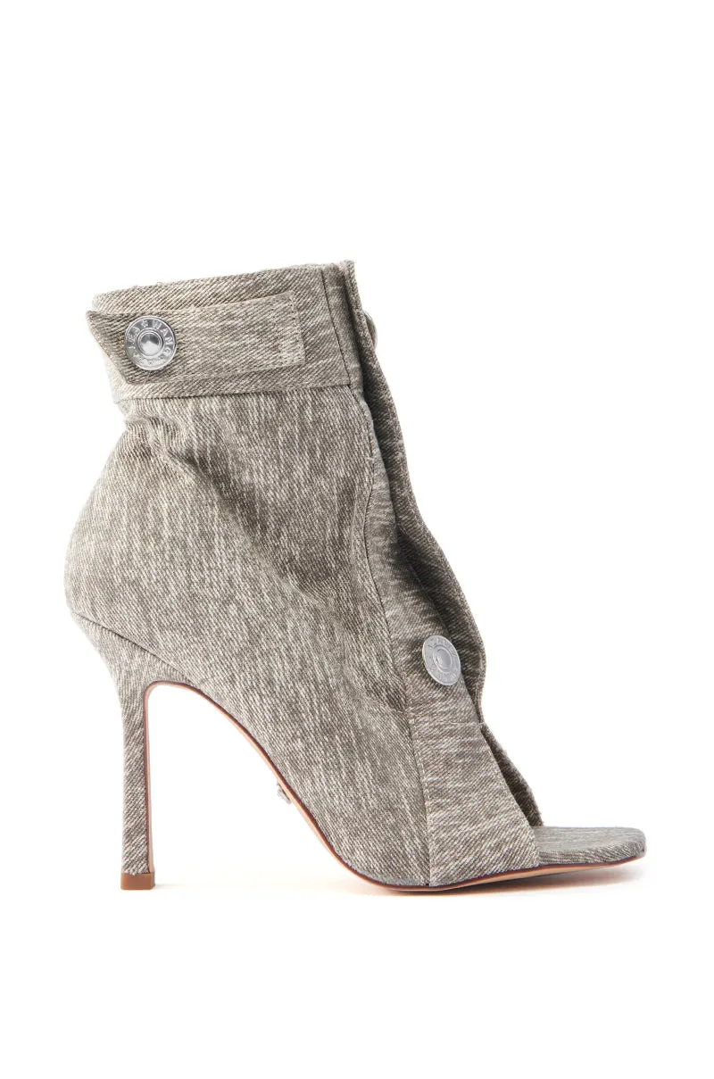 AZALEA WANG TANDY GREY DENIM OPEN TOE BOOTIE sold by AKIRA product image thumbnail 4