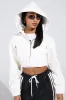 DEX HOODED BOMBER IN WHITE sold by AKIRA