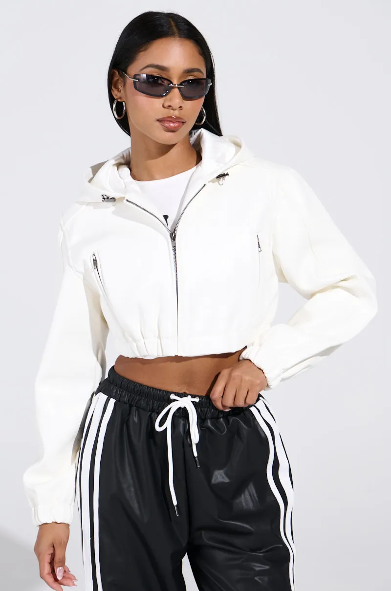 DEX HOODED BOMBER IN WHITE sold by AKIRA product image thumbnail 2