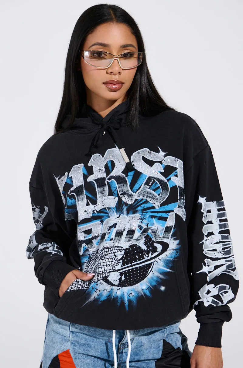 DIAMOND RUSH HOODED SWEATSHIRT sold by AKIRA