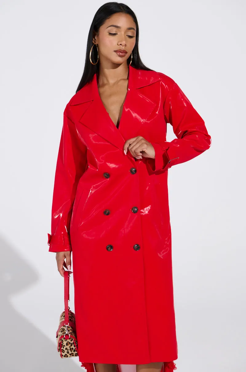 SPICY SWEET LIQUID VELVET TRENCH sold by AKIRA product image thumbnail 3