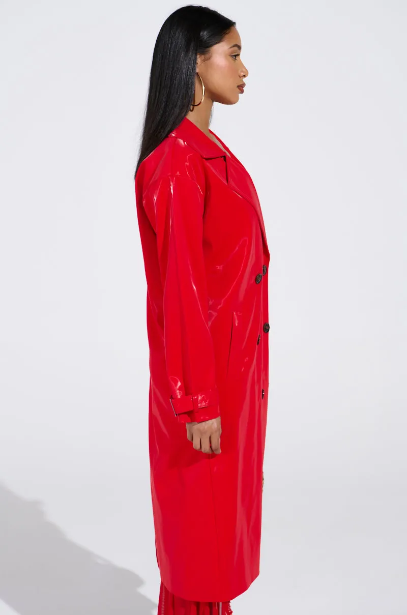 SPICY SWEET LIQUID VELVET TRENCH sold by AKIRA product image thumbnail 4