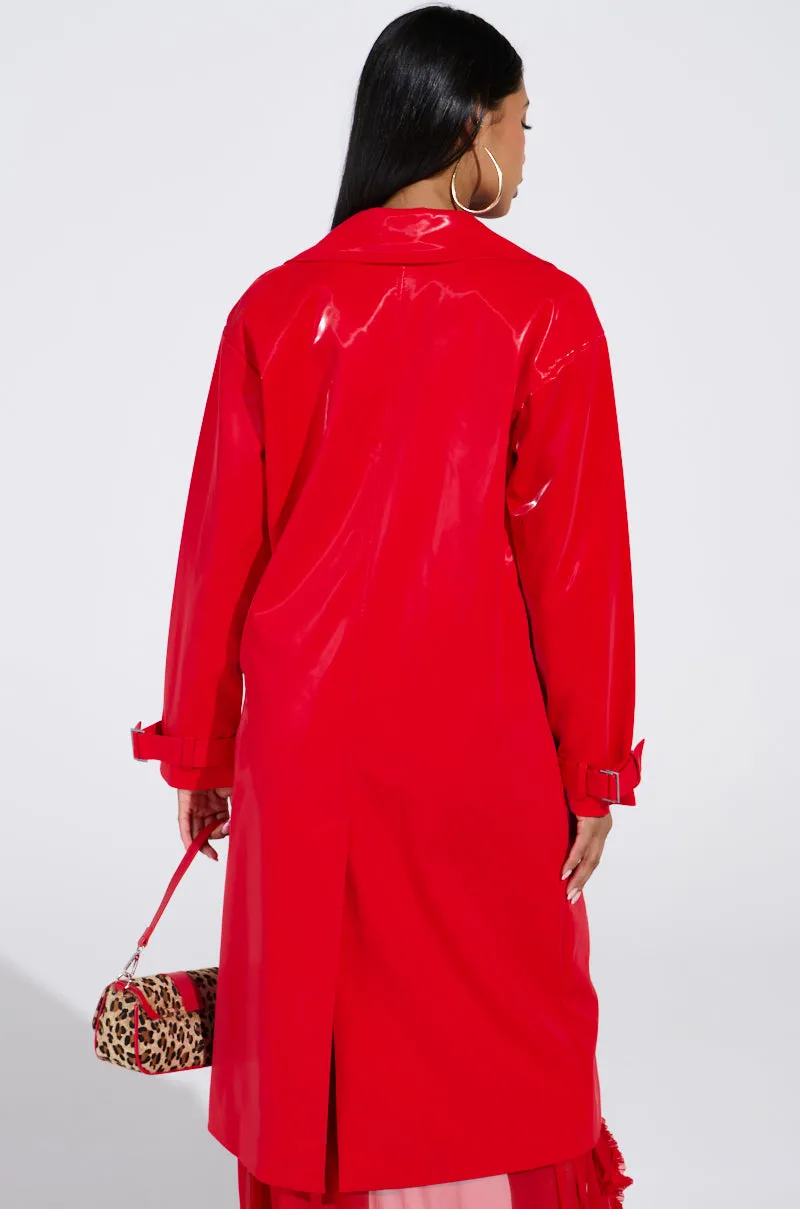 SPICY SWEET LIQUID VELVET TRENCH sold by AKIRA product image thumbnail 5