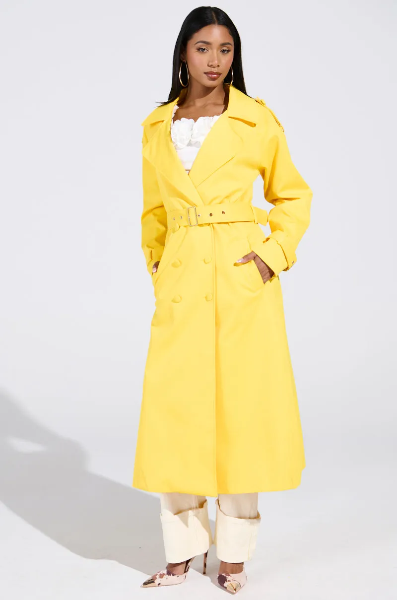 NEW YORK MINUTE TRENCH IN YELLOW sold by AKIRA product image thumbnail 2