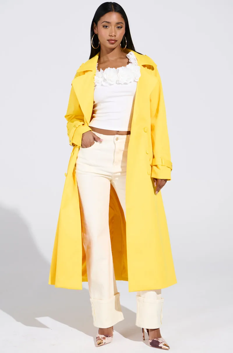 NEW YORK MINUTE TRENCH IN YELLOW sold by AKIRA product image thumbnail 5