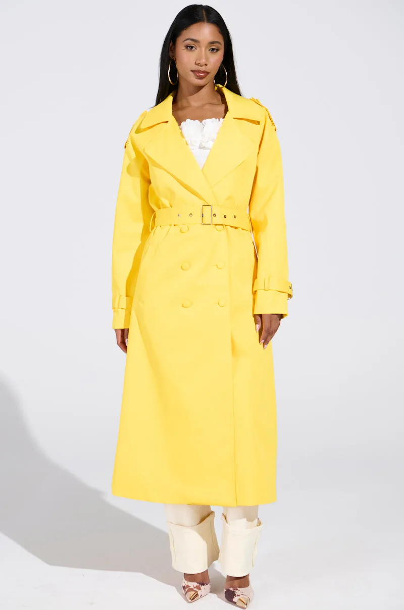 NEW YORK MINUTE TRENCH IN YELLOW sold by AKIRA product image thumbnail 3