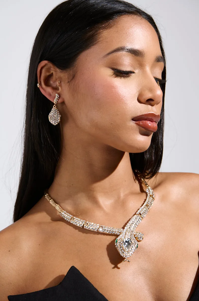 BITE ME LUXE SNAKE NECKLACE AND EARRINGS SET sold by AKIRA product image thumbnail 2
