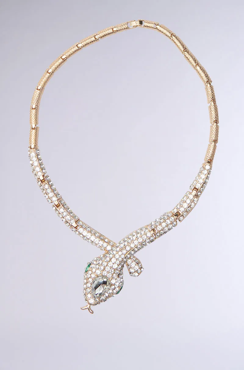 BITE ME LUXE SNAKE NECKLACE AND EARRINGS SET sold by AKIRA product image thumbnail 3