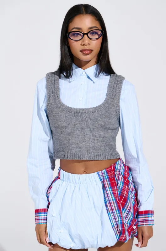 LAURA TWO FOR ONE BUTTON UP SHIRT sold by AKIRA